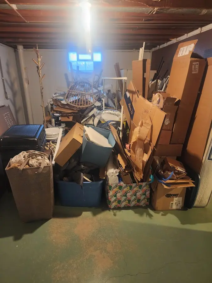 Roll-off dumpster container at job site for 8 Yard Dumpster Rental in Mountain Home